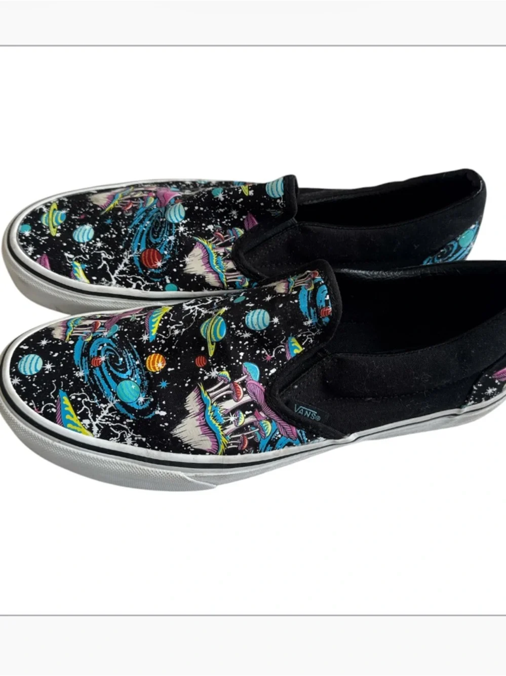 Vans Cosmic Glow classic canvas shoes glow in the dark mushroom galaxy print 9.5